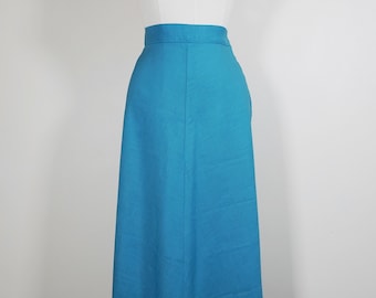 Aqua Blue Early 1950s / Late 1940s A Line Skirt - 40s 50s Forties Fifties True Vintage Fashion VTG