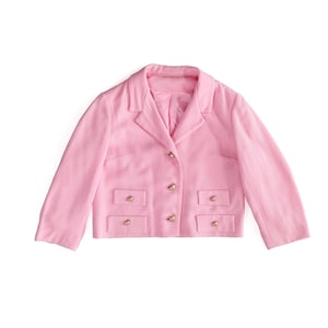 Pink Tailored Women&#39;s Suit Jacket w/ Gold Tone Button Accents - 50s 60s True Vintage Ladies Fashion