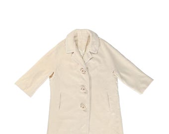 VOLUP Cream 1950s Tailored Wool Boucle Coat- 3 Button Down Outwear 1960s Fifties Sixties 50s 60s Fashion True Vintage