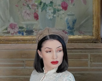 Béret des années 30, chapeau latéral, casquette souple, casquette de cocktail avec noeud - accessoire de mode vintage pour femmes des années 30, années 30