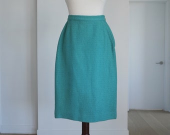 BOUCLE Tweed 1950s Soft Wool Deadstock High Waisted Vintage Pencil Skirt VTG - True Vintage Fifties Secretary Sexy Style -  15" Waist