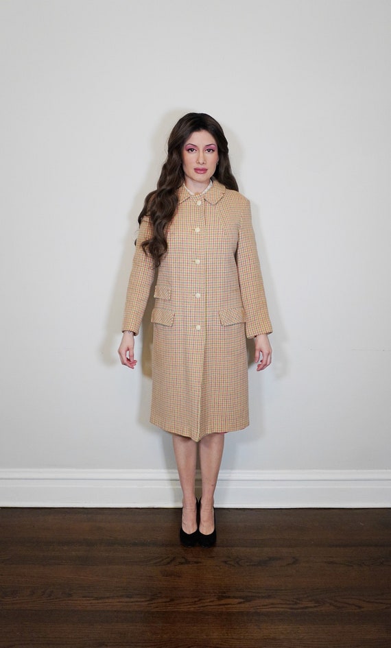 SUPER 1960s CHIC Tailored Wool Pink Blue Yellow Ho