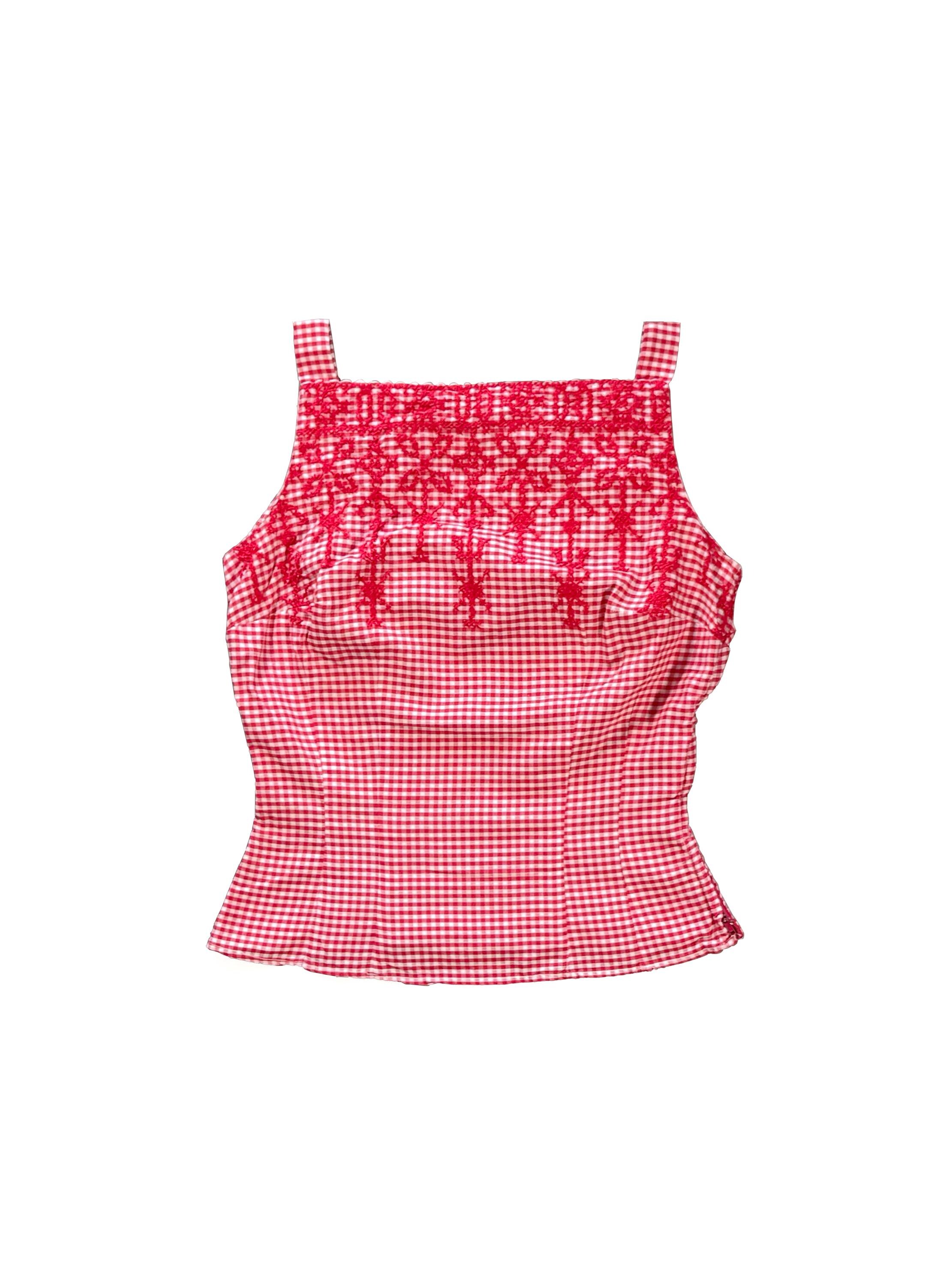 Chemise Femme En Coton Vichy Bleu/blanc/rouge - Fait Main En France, Taille S - Neuve Avec étiquette