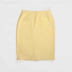 Light Yellow 1950s High Waisted 100 % Soft Wool VINTAGE Pencil Skirt Pin Up Style