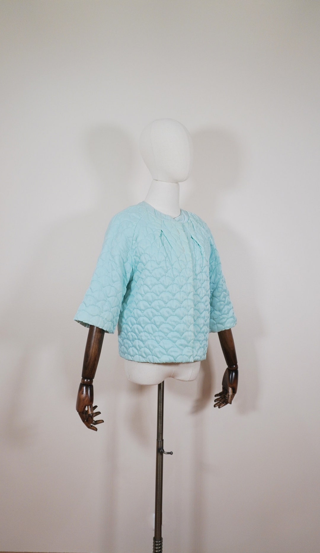 Medium Light Blue 1960s Quilted Night Bed Sleep Jacket 1950s Etsy