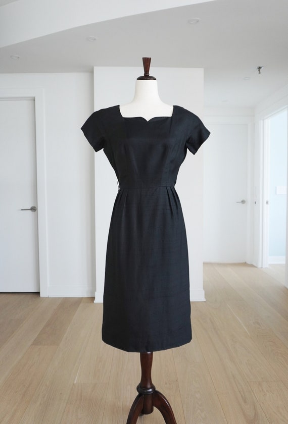 1950s Little Black Dress -Evening / Cocktail Fift… - image 1