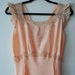 SMALL 1930s Peach Rayon Sleep Gown Bias Cut Dress Lace Detailing Dress DREAMY Art Deco