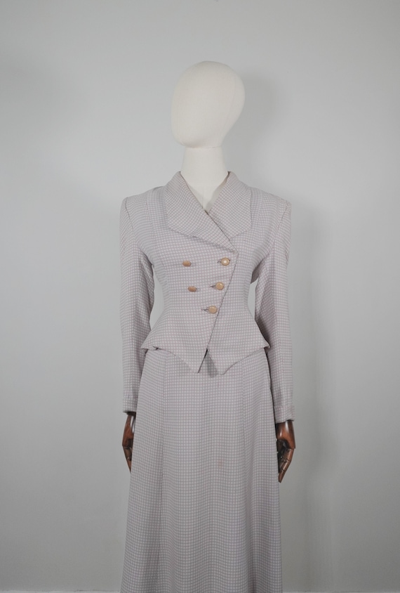 1940s Exquisite Tailored Jacket Set Suit A Line Sk