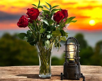 Wireless Edison Table Lamp – Rustic Industrial Cordless LED Desk Light