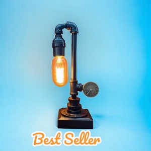 Edison steampunk lamp-table lamp-Desk lamp-Rustic home decor-Farmhouse decor-Desk accessories
