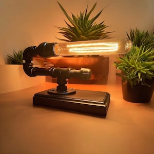 Edison Bulb | Steampunk Lamp| Table Lamp | Farmhouse Decor | Bedside Lamp | Gift for Him/ Her