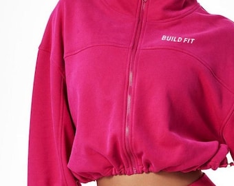 Jaqueta cropped com zíper BUILD FIT (3 cores disponíveis)