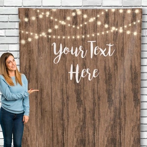 Custom Rustic Backdrop Personalized Birthday Tapestry Thanksgiving Banner New Year Christmas Decor Events Photo booth Light backdrop 01WB09