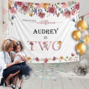 Wildflower Birthday Backdrop, Our Little Wildflower Decor, Wildflower Garden Birthday, Butterfly Wildflower