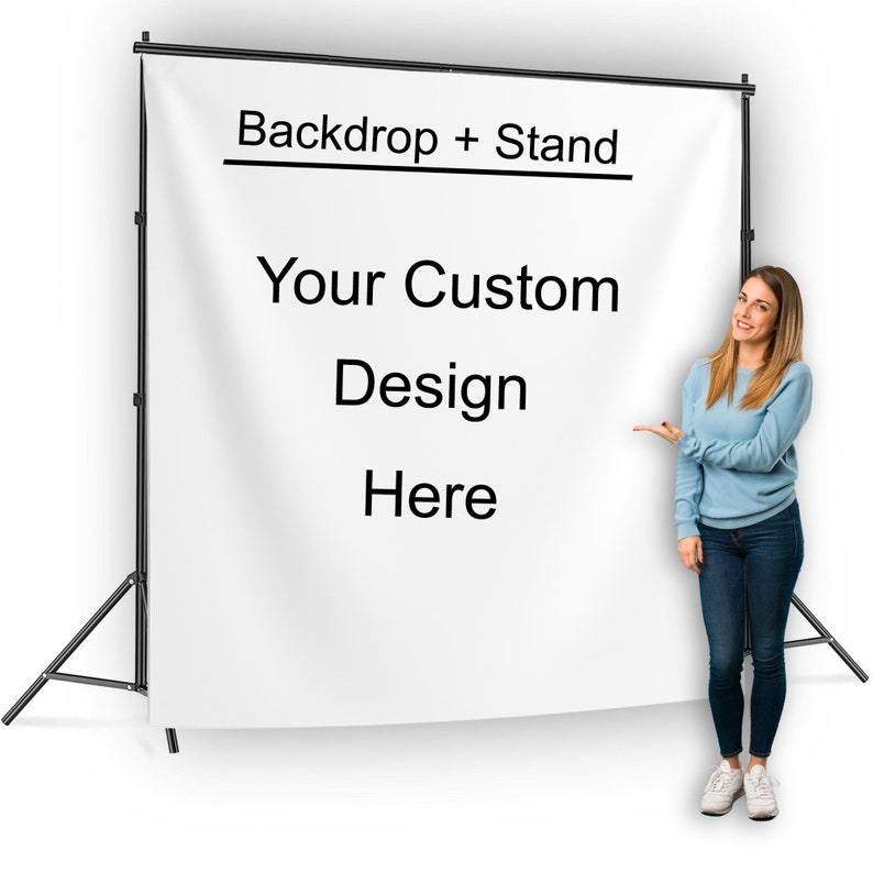 Custom Backdrop With Stand Business Logo Backdrop Personalized Etsy