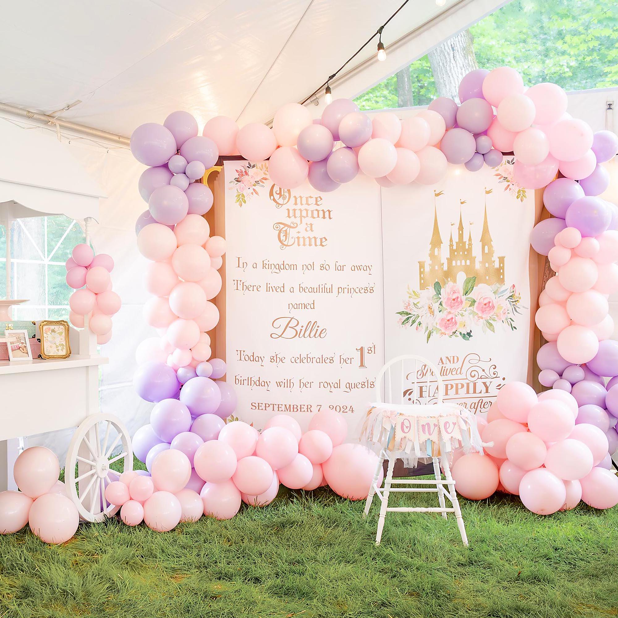 Prinzessin Party Dekor Prinzessin Schloss Geburtstag Banner Storybook Hintergrund Mädchen Erster Geburtstag Zeichen Es war einmal Damen 50.5.10 Dekor
