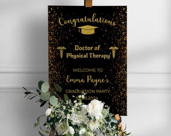 Doktor der Physiotherapie Graduierung Schaumstoffbrett PT Grad Poster Dr. der Physiotherapie Willkommen Dekor Neuer Therapeut graduierter 2024 2025