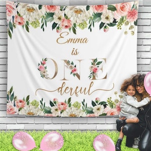 Toile de fond premier anniversaire pour filles Onederful Birthday Décorations pour fille Little Miss Onederful Toile de fond 1er anniversaire de mariage