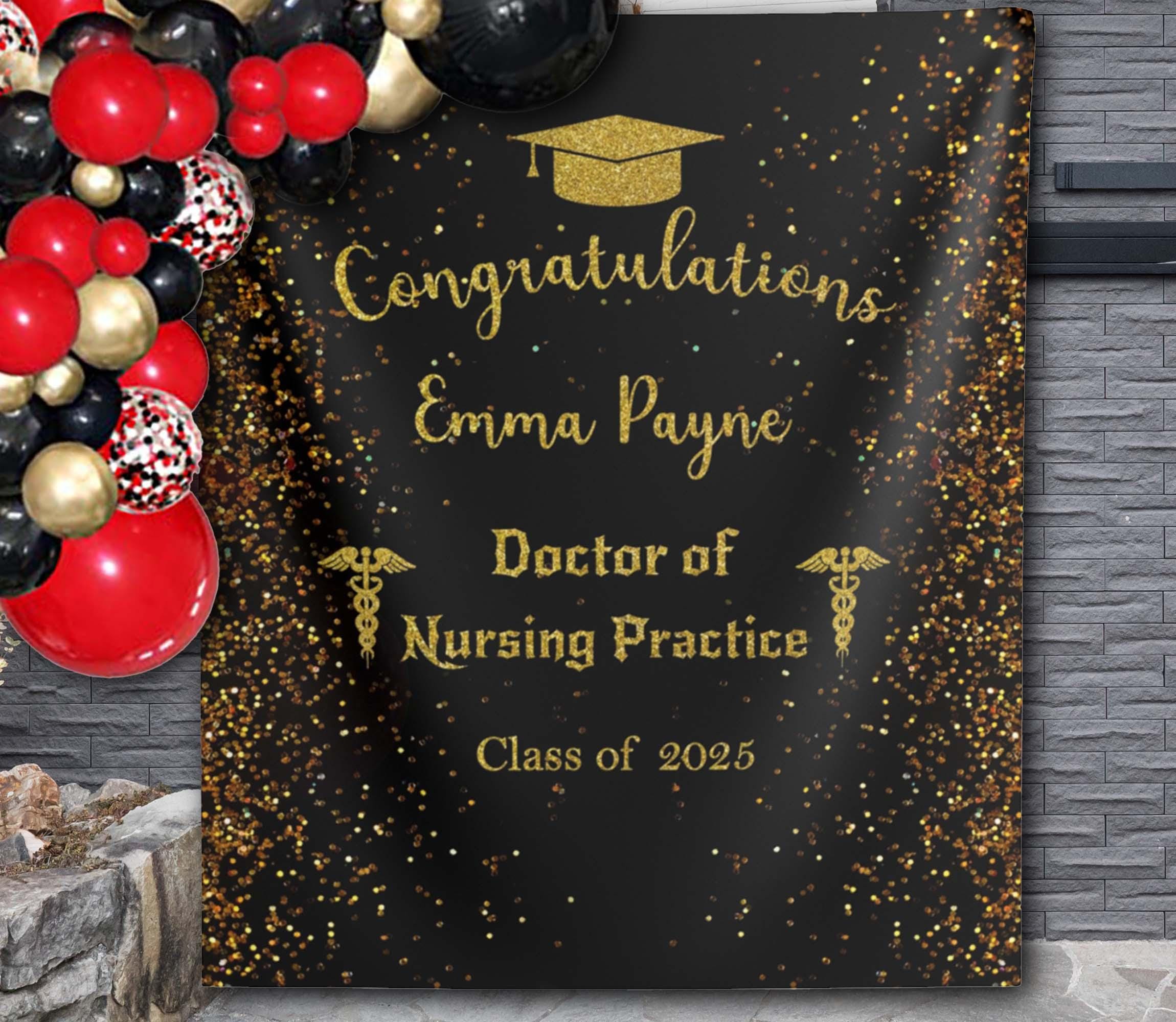 Red Glitter Nurse Grad Banner - 6.5 Ft RN/BSN Graduation Sign For Nursing School Party Decor - View #6