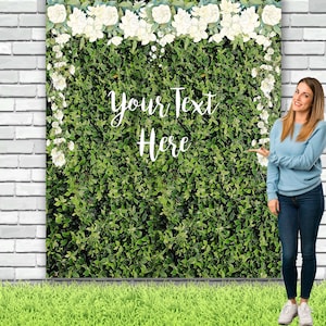 Custom Floral Grass Fabric Backdrop, Grass Wall, Green Grass Backdrop, Grass Photo Backdrop, Hedge wall, Birthday, Baby Shower 01WB16