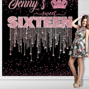 Rosegold Sweet 16 Geburtstag Dekoration, Sweet 16 Geburtstag Photobooth Backdrop, Sweet 16 Teen Girl Birthday Decor