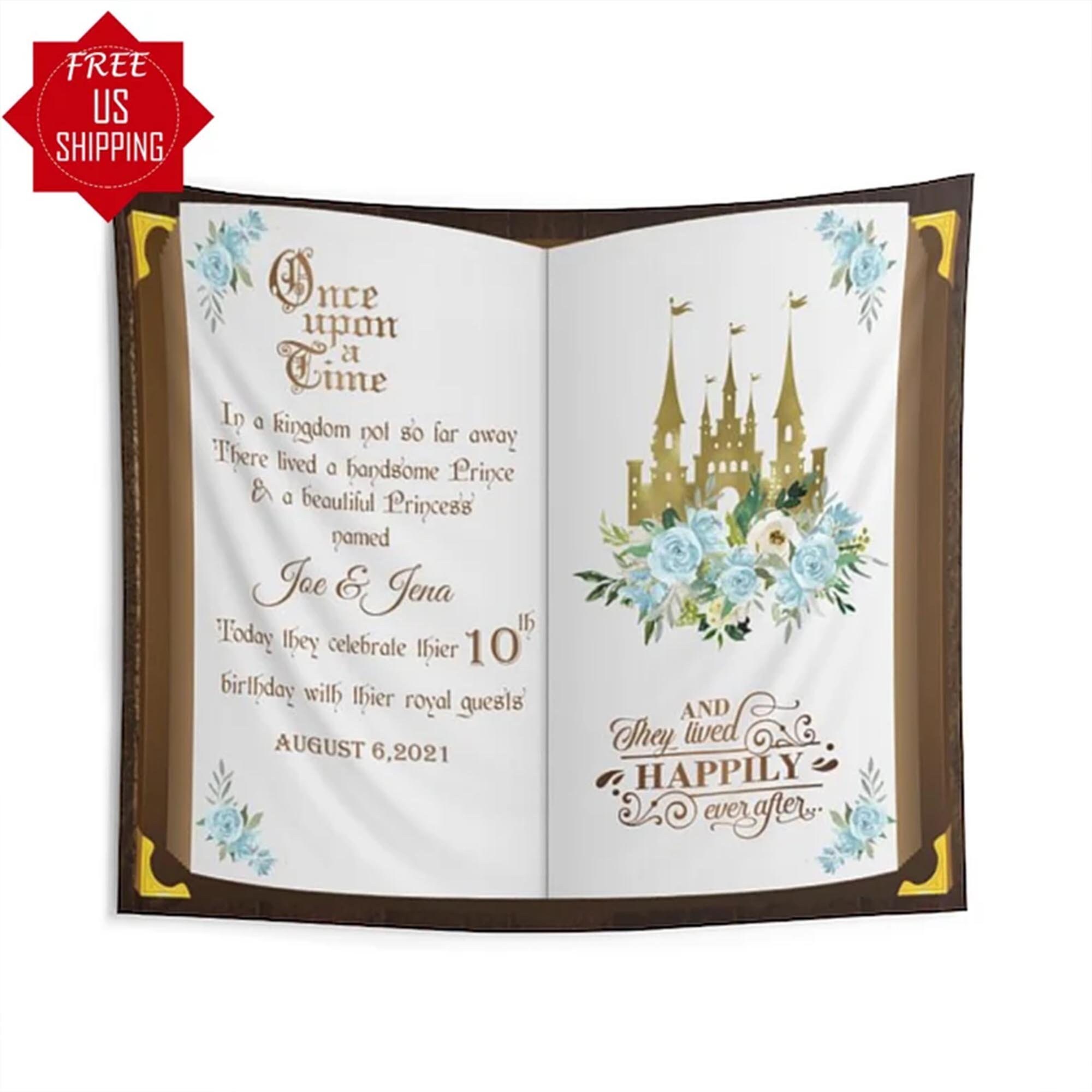 Once Upon A Time Gold Foil Castle and Watercolor Floral 