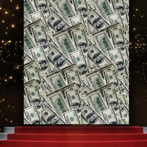 Sfondo per feste di denaro Banconote da un dollaro americano Sfondo per foto di compleanno Soldi in contanti Bash Photo Booth Ricco di lusso Banner per miliardario Decorazione per laurea