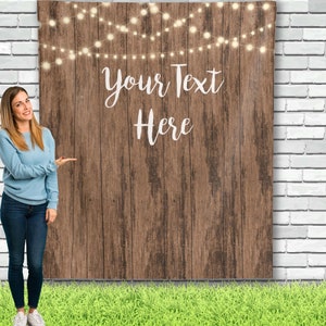 Custom Rustic Decor Personalized Party Backdrop Birthday Baby Shower Banner Wedding Photobooth Events Christmas Graduation Decor 01WB09