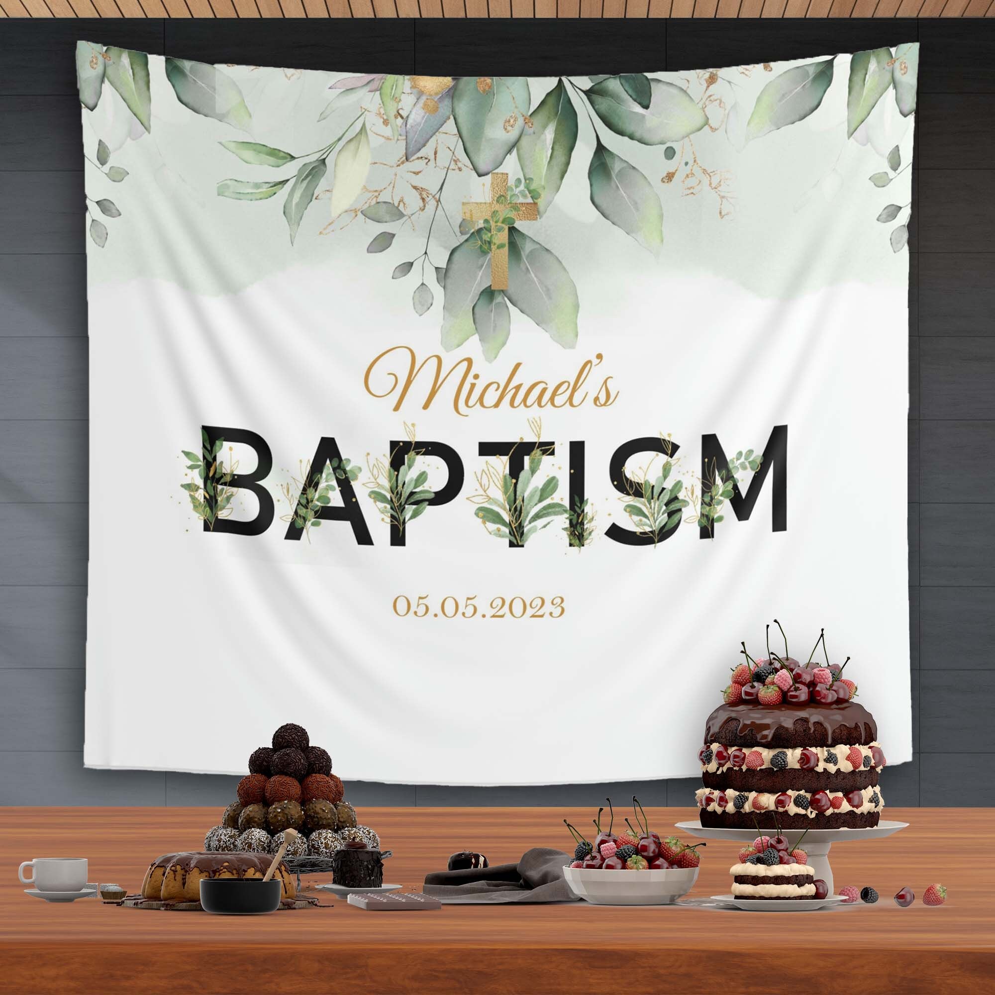 Baptism Decorations, Baptism Backdrop, First Holy Communion, Baptism ...