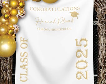 Custom Class of 2025 Graduation Party Banner, Graduation Backdrop 2025, Personalized Graduation Photo Booth Backdrop, High School Graduation