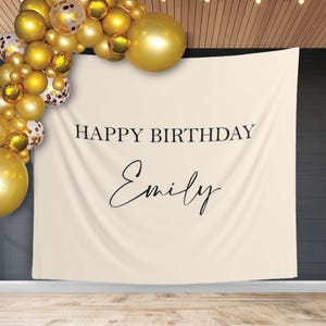 Birthday Name Flag Custom Birthday Fabric Banner Personalized Birthday Sign Boho Party Wall Art Birthday Backdrop Gender Neutral Decor