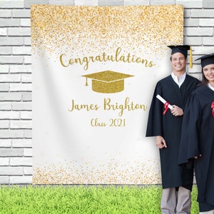 Graduation Party Decorations, Gold Graduation Backdrop, Photobooth Picture Banner, Congratulations Prop, Gold backdrop, 2023 Grad Banner