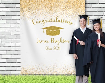 Graduation Party Decorations, Gold Graduation Backdrop, Photobooth Picture Banner, Congratulations Prop, Gold backdrop, 2023 Grad Banner