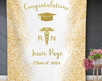 Nurse Graduation Party Decorations Grad Backdrop RN Graduation Party Banner Class Of 2025 Nursing School Grad Party Sign Medical School