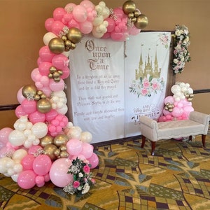 Fairytale Baby Shower Backdrop Once Upon a Time Banner Princess Birthday Party Decoration Fairytale Storybook Bridal Shower Photo booth