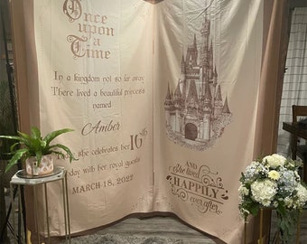 Mädchen-Geburtstags-Dekoration Prinzessin Geburtstag Kulisse Märchen-Party-Schloss Ideen Prinzessin Kulisse Thema Prinz Prinzessin Hintergrund