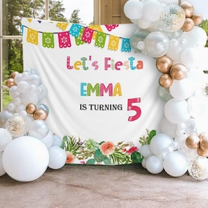 Mexican Theme Fiesta Birthday Party Backdrop Party Banner Cactus Birthday Succulent Fiesta Lets fiesta