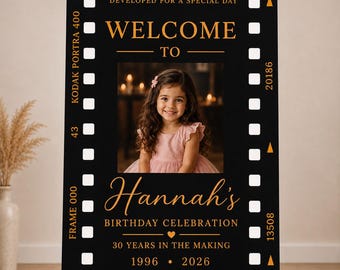 Printed Birthday Welcome Sign 40th Birthday Decor Vintage Birthday Foamboard Ladies Men Women Funny Birthday Personalized Poster