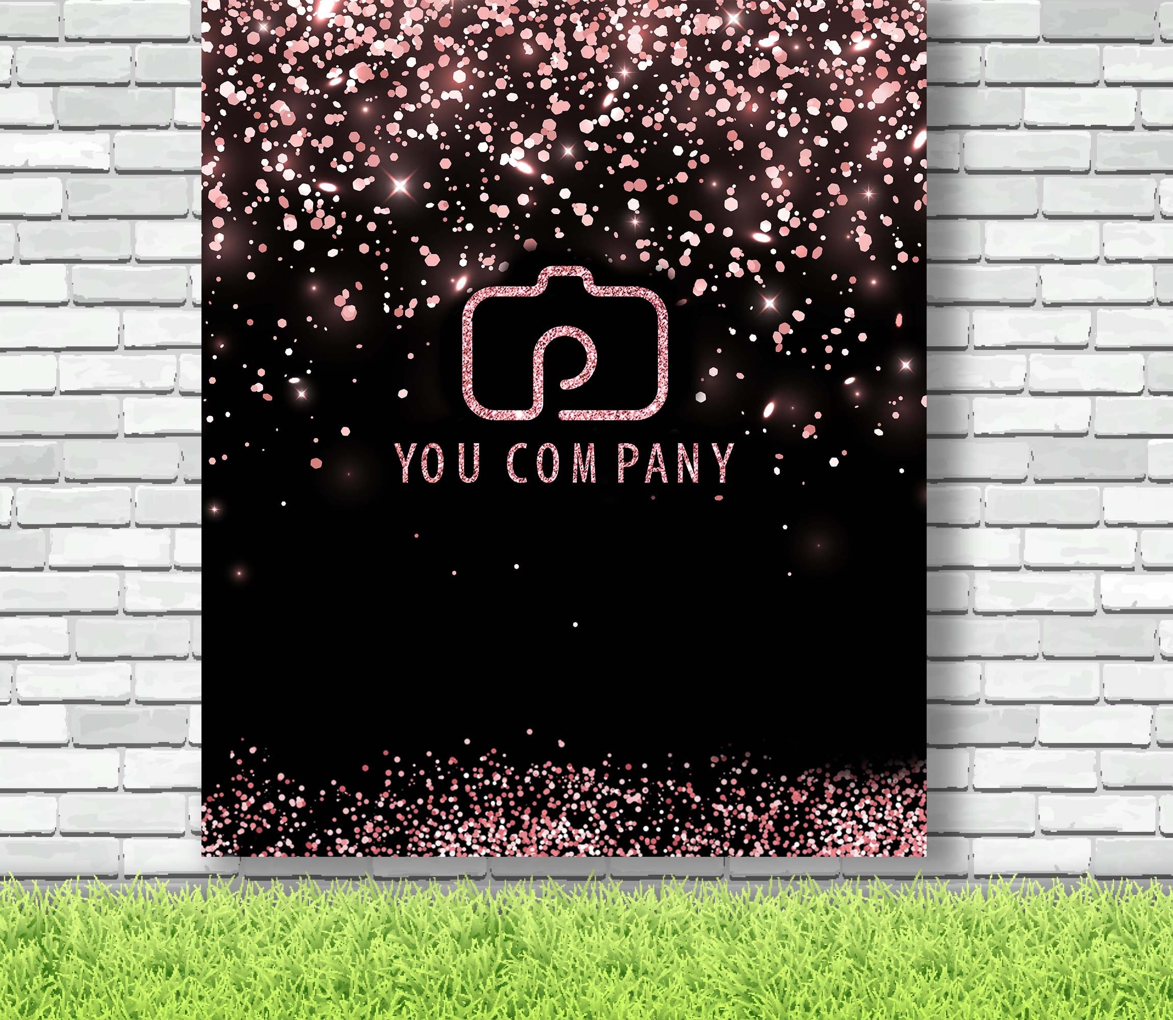 Personalized Logo backdrop/ Custom Rose Gold Glitter Photo Etsy