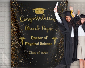 Fondo de graduación de Doctor en Fisioterapia Banner de graduación de PT Fotomatón de Doctor en Fisioterapia Fiesta de graduación de 2023
