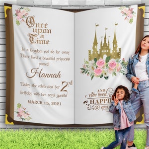 Prinses Thema Sprookje Verjaardag Boek Achtergrond Custom Meisje Droom Fantasie Verjaardag Kasteel Achtergrond Koninklijke Viering Taart Tafeldecoratie