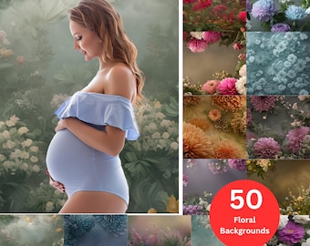 50 Fine Art bloemen digitale achtergronden bundel moederschap studio fotografie achtergrond overlays Photoshop texturen kunst portret fotopapier