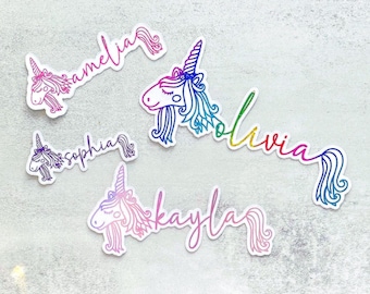 Personalized Unicorn Name Stickers