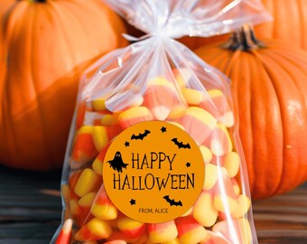 Custom Happy Halloween Favor Stickers - Set of 10