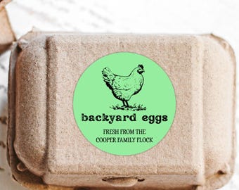 Custom Farm Fresh Egg Carton Stickers, Personalized Labels (Set of 10)