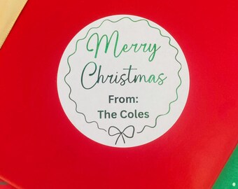 Merry Christmas Family Name Gift Sticker, Decorative Envelope Seals, Set of 12