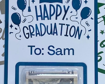 Tarjeta portamonedas personalizada para graduación