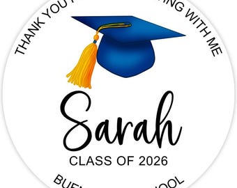 Custom Graduation Party Favor Labels Class of 2026