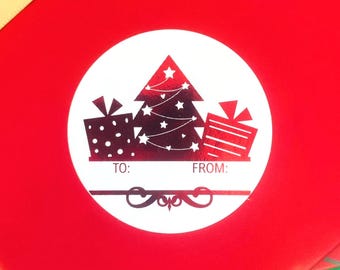 Christmas Gift Stickers, To/From Labels - Set of 12