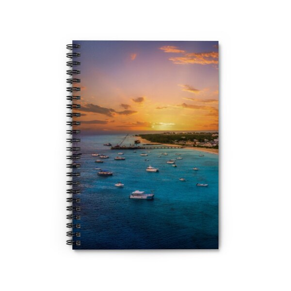 Photography print, Turks and Caicos, Grand Turk, beach notebook, sunset diary, nautical journal, island life, cruise supplies, school